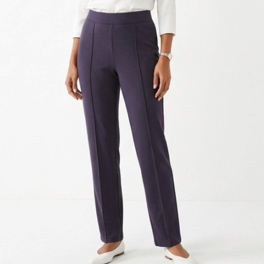 Eileen Fisher Womens Tencel Lyocell Pull On Pants Slim Minimalist Capsule Blue L